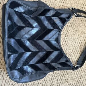 The Sak Black Chevron Shoulder Bag